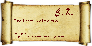 Czeiner Krizanta névjegykártya